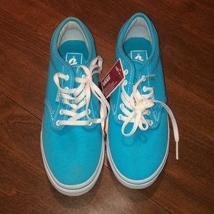 Teal blue Vans sneakers